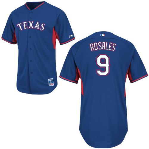 Adam Rosales #9 MLB Jersey-Texas Rangers Men's Authentic 2014 Cool Base BP Baseball Jersey